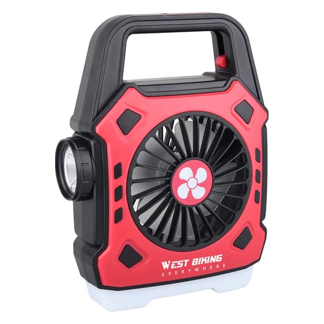 Rechargeable Hangable Fan With LED Light & Power Bank, Best For Camping