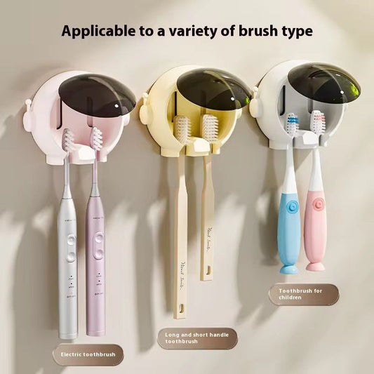 Astronaut Cartoon Toothbrush Holder. No Drill Bathroom Electric Toothbrush Storage Rack