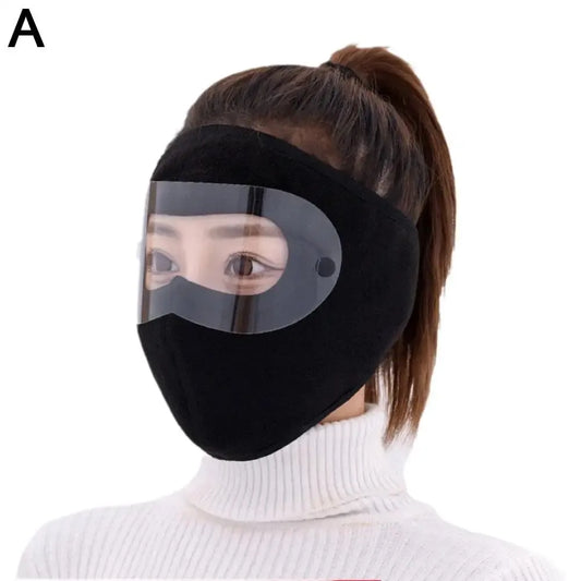 Winter Warm Mask Face Shield with HD Anti-fog Goggles