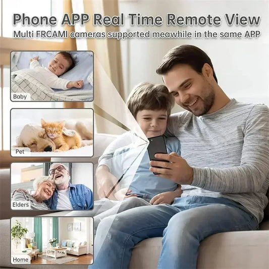 Mini wireless surveillance camera, WiFi, security & remote monitoring.