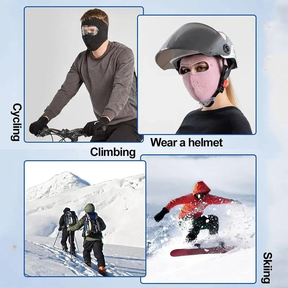 Winter Warm Mask Face Shield with HD Anti-fog Goggles