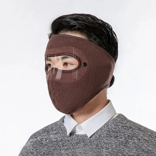 Winter Warm Mask Face Shield with HD Anti-fog Goggles