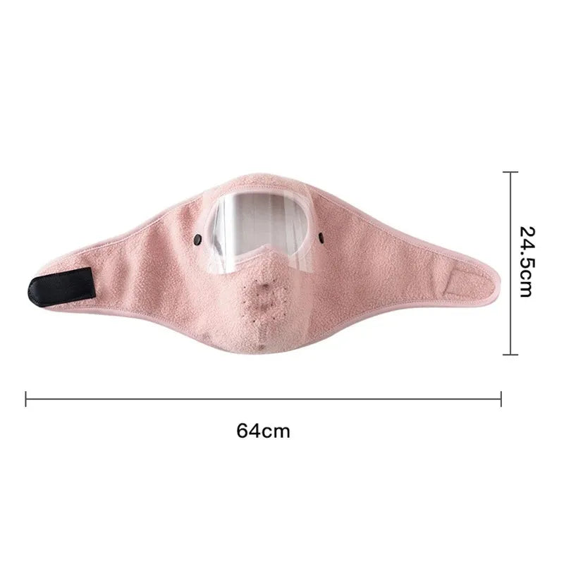 Winter Warm Mask Face Shield with HD Anti-fog Goggles